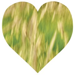 Golden Grass Abstract Wooden Puzzle Heart
