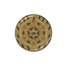 Wood Art With Beautiful Flowers And Leaves Mandala Hat Clip Ball Marker (10 Pack) by pepitasart
