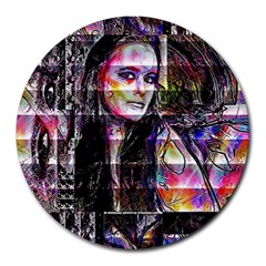 Hungry Eyes Ii Round Mousepads by MRNStudios