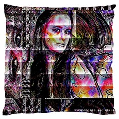 Hungry Eyes Ii Large Cushion Case (one Side) by MRNStudios