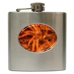 Red Abstract Stars Hip Flask (6 Oz) by DimitriosArt
