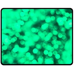 Light Reflections Abstract No10 Green Double Sided Fleece Blanket (medium)  by DimitriosArt