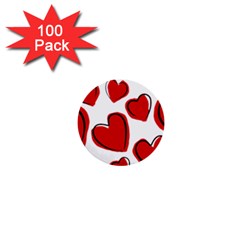 Scribbled Love 1  Mini Buttons (100 Pack) 