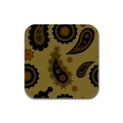 Floral Pattern Paisley Style Paisley Print  Doodle Background Rubber Square Coaster (4 Pack) by Eskimos