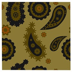 Floral Pattern Paisley Style Paisley Print  Doodle Background Wooden Puzzle Square by Eskimos
