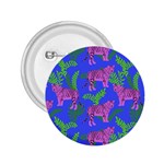 Pink Tigers On A Blue Background 2.25  Buttons