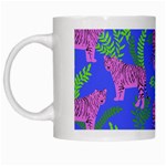 Pink Tigers On A Blue Background White Mugs