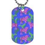 Pink Tigers On A Blue Background Dog Tag (Two Sides)
