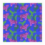 Pink Tigers On A Blue Background Medium Glasses Cloth