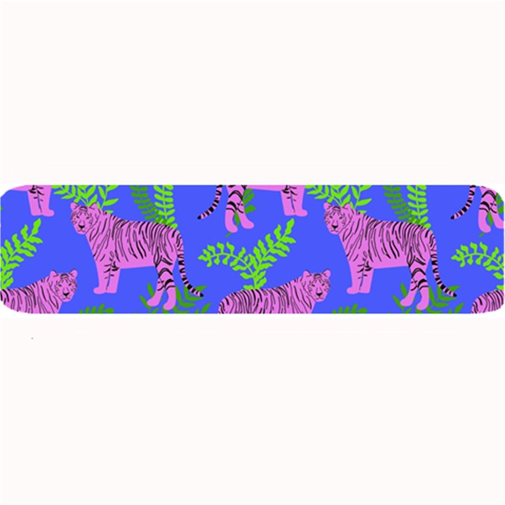 Pink Tigers On A Blue Background Large Bar Mats