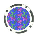 Pink Tigers On A Blue Background Poker Chip Card Guard (10 pack)