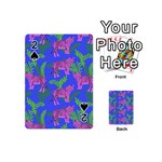 Pink Tigers On A Blue Background Playing Cards 54 Designs (Mini)