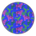 Pink Tigers On A Blue Background Wireless Charger
