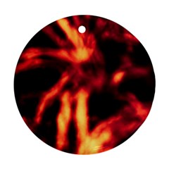 Lava Abstract Stars Round Ornament (two Sides)