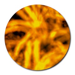 Golden Abstract Stars Round Mousepads by DimitriosArt