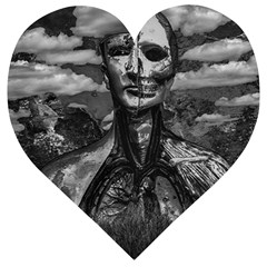 Bw Creepy Fantasy Scene Artwork Wooden Puzzle Heart by dflcprintsclothing