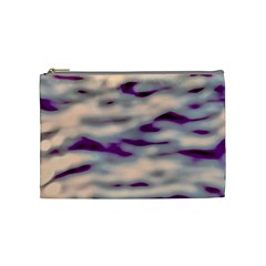 Orange  Waves Abstract Series No1 Cosmetic Bag (medium) by DimitriosArt