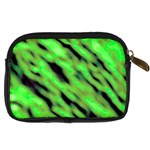 Green  Waves Abstract Series No7 Digital Camera Leather Case Back