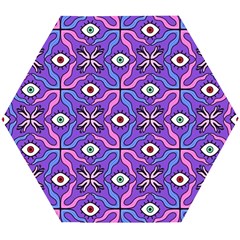 Abstract Illustration With Eyes Wooden Puzzle Hexagon by SychEva