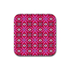 Abstract Illustration With Eyes Rubber Coaster (square) by SychEva