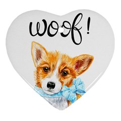 Welsh Corgi Pembrock With A Blue Bow Ornament (heart) by ladynatali