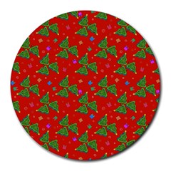 Christmas Trees Round Mousepads by SychEva