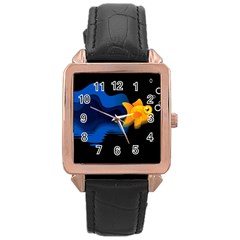 Digital Illusion Rose Gold Leather Watch  by Sparkle