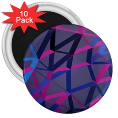 3d Lovely Geo Lines 3  Magnets (10 Pack)  by Uniqued