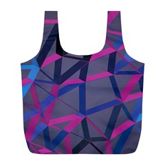 3d Lovely Geo Lines Full Print Recycle Bag (l) by Uniqued