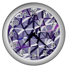 3d Lovely Geo Lines Ix Wall Clock (silver)