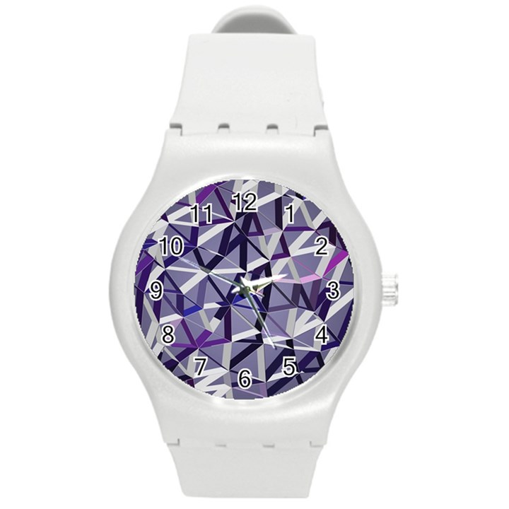 3D Lovely GEO Lines IX Round Plastic Sport Watch (M)
