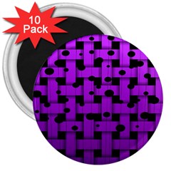 Weaved Bubbles At Strings, Purple, Violet Color 3  Magnets (10 Pack)  by Casemiro