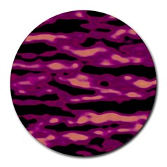 Velvet  Waves Abstract Series No1 Round Mousepads by DimitriosArt