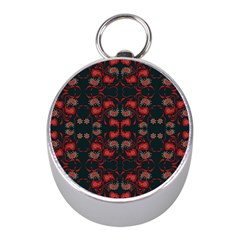 Floral Pattern Paisley Style Paisley Print   Mini Silver Compasses by Eskimos