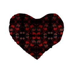 Floral Pattern Paisley Style Paisley Print   Standard 16  Premium Flano Heart Shape Cushions by Eskimos