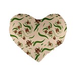 Folk flowers print Floral pattern Ethnic art Standard 16  Premium Heart Shape Cushions