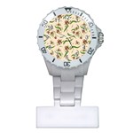 Folk flowers print Floral pattern Ethnic art Plastic Nurses Watch