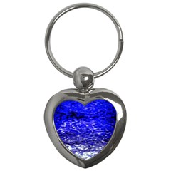 Blue Waves Flow Series 1 Key Chain (heart) by DimitriosArt