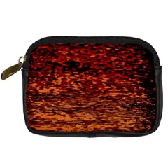 Red Waves Flow Series 2 Digital Camera Leather Case by DimitriosArt