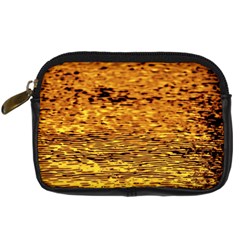Gold Waves Flow Series 1 Digital Camera Leather Case by DimitriosArt