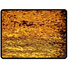 Gold Waves Flow Series 1 Double Sided Fleece Blanket (large)  by DimitriosArt