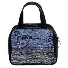 Silver Waves Flow Series 1 Classic Handbag (two Sides) by DimitriosArt