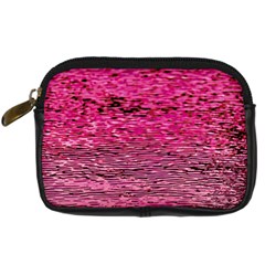 Pink  Waves Flow Series 1 Digital Camera Leather Case by DimitriosArt