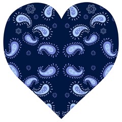 Floral Pattern Paisley Style Paisley Print   Wooden Puzzle Heart by Eskimos