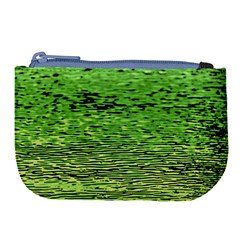 Green Waves Flow Series 2 Large Coin Purse by DimitriosArt