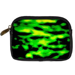 Green Waves Flow Series 3 Digital Camera Leather Case by DimitriosArt