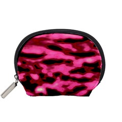 Pink  Waves Flow Series 9 Accessory Pouch (small) by DimitriosArt