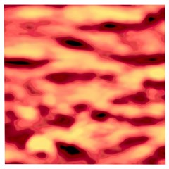 Red Waves Flow Series 4 Wooden Puzzle Square by DimitriosArt