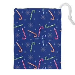 Christmas Candy Canes Drawstring Pouch (4xl) by SychEva