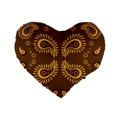 Floral Pattern Paisley Style Paisley Print  Doodle Background Standard 16  Premium Flano Heart Shape Cushions by Eskimos